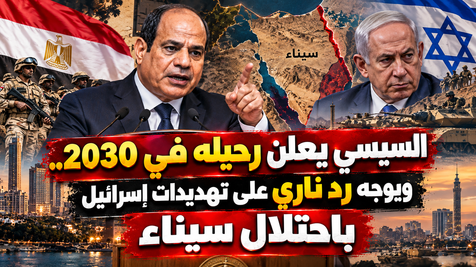 السيسي و2030.. حقيقة موقفه من الرحيل ورد مصر على تهديدات إسرائيل بشأن سيناء